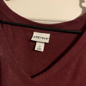 Long sleeve v neck thick shirt